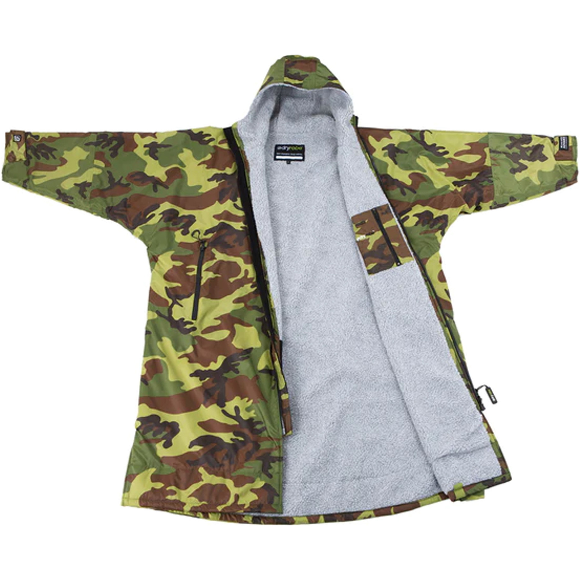 2025 Dryrobe Advance Peignoir De Change à Manches Longues V3 DALSV3 - Grey / Camouflage